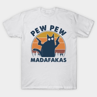 Cat Pew Pew Madafakas Vintage T-Shirt